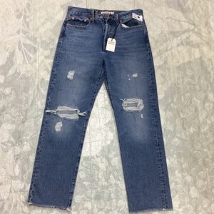 Classic Blue Distressed Men's Jeans